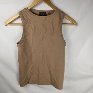 Dynamic Seamless Tight Fit Croptop Stretchy One Size Womens Tan Tank Top